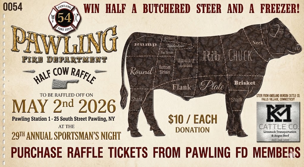 Win a Half Cow Raffle! Pawling Fire Dept.
